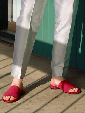 ECCO Suede Open-Toe Slide Sandals